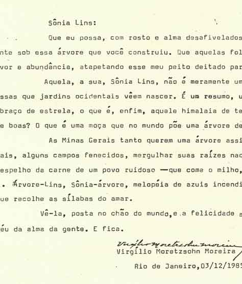 Carta de Virgílio Moretzsohn Moreira 