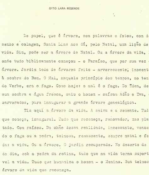 Carta de Otto Lara Resende